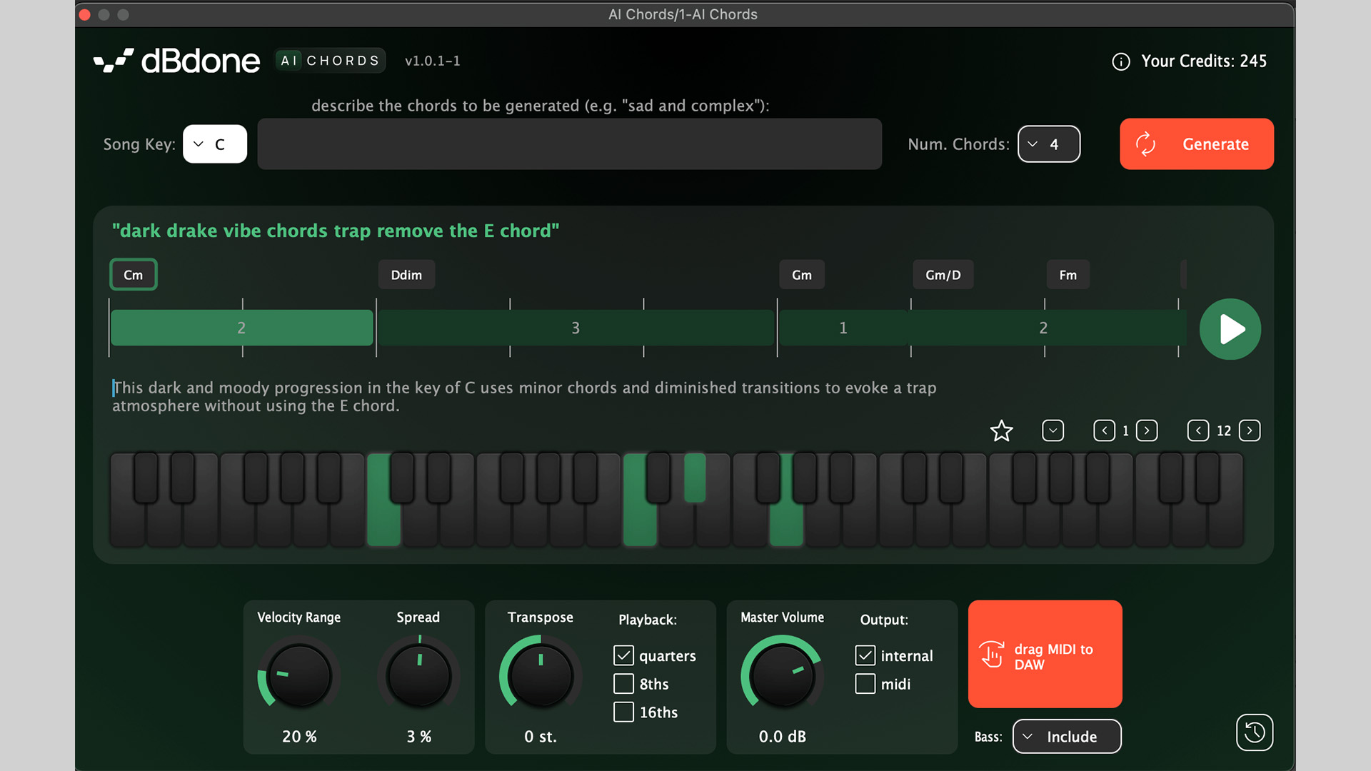 dBdone Releases Free Chord Progression Plugin AI Chords
