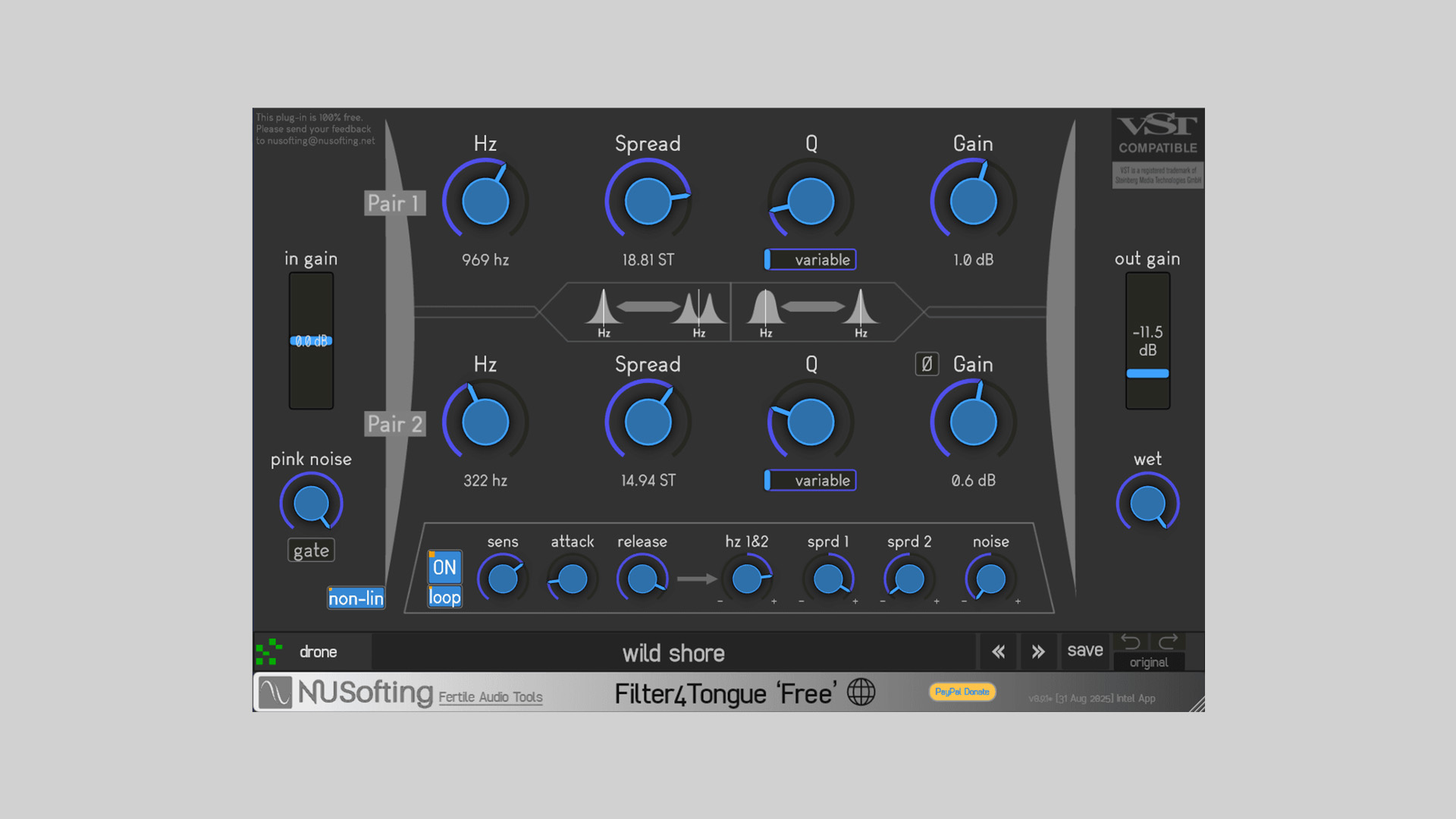 NUSofting Releases Filter4Tongue Free BandPass Filter and Drone Shaper